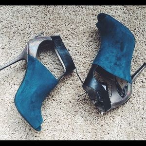 Sam & Libby Sz 8 Dark Teal Strappy Heels
